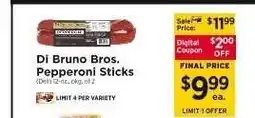 ShopRite Di Bruno Bros. Pepperoni Sticks offer