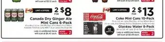 ShopRite Canada Dry Ginger Ale Mini Cans 6-Pack offer