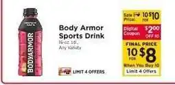 ShopRite Body Armor Sports Drink offer