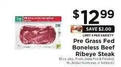 ShopRite Pre Grass Fed Boneless Beef Ribeye Steak offer