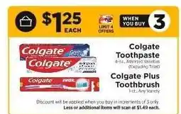 ShopRite Colgate Toothpaste & Colgate Plus Toothbrush offer