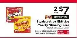 ShopRite Starburst or Skittles Candy Sharing Size offer