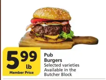 Albertsons PUB BURGERS - Selected varieties Available in the Butcher Block offer
