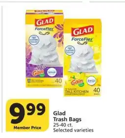 Albertsons Glad Trash Bags - 25-40 ct. Selected varieties offer