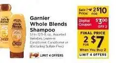 ShopRite Garnier Whole Blends Shampoo offer