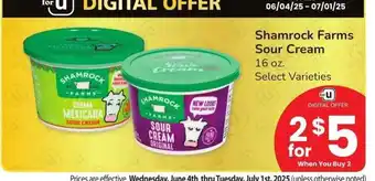 Albertsons Shamrock Farms Sour Cream - 16 oz. Select Varieties offer