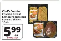 Albertsons Chef's Counter Chicken Breast Lemon Peppercorn - Boneless, Skinless 12 oz offer