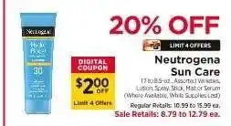 ShopRite Neutrogena Sun Care offer