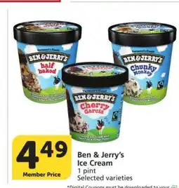 Albertsons Ben & Jerry's Ice Cream - 1 pint Selected varieties offer