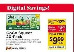 ShopRite Gogo Squeez 20-Pack offer