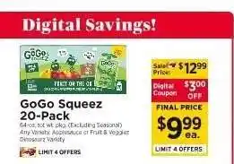 ShopRite Gogo Squeez 20-Pack offer