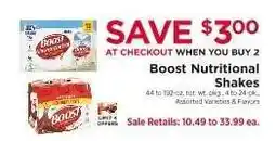 ShopRite Boost Nutritional Shakes offer