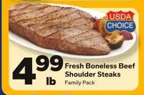 Save a Lot Fresh Boneless Beef Shoulder Steaks offer
