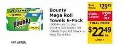 ShopRite Bounty Mega Roll Towels 6-Pack offer