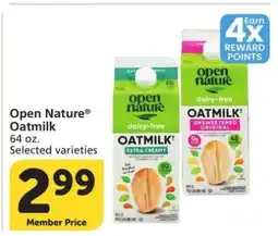 Albertsons Open Nature Oatmilk - 64 oz. Selected varieties offer