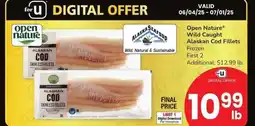Albertsons Open Nature Wild Caught Alaskan Cod Fillets - Frozen offer