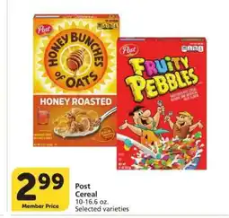 Albertsons Post Cereal - 10-16.6 oz. Selected varieties offer