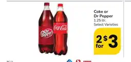 Albertsons Coke or Dr Pepper - 1.25 ltr. Select Varieties offer