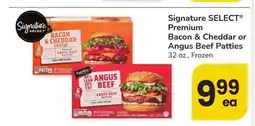 Albertsons Signature SELECT Premium Bacon & Cheddar or Angus Beef Patties - 32 oz., Frozen offer