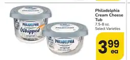 Albertsons Philadelphia Cream Cheese Tub - 7.5-8 oz. Select Varieties offer