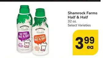 Albertsons Shamrock Farms Half & Half - 32 oz. Select Varieties offer