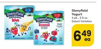 Albertsons Stonyfield yogurt - 4 pk., 3.5 oz. Select Varieties offer