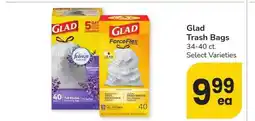 Albertsons Glad Trash Bags - 34-40 ct. Select Varieties offer