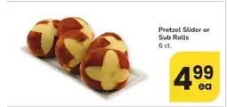Albertsons Pretzel Slider or Sub Rolls - 6 ct offer