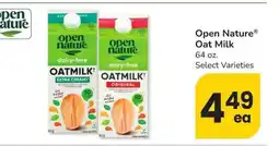 Albertsons Open Nature Oat Milk - 64 oz. Select Varieties offer