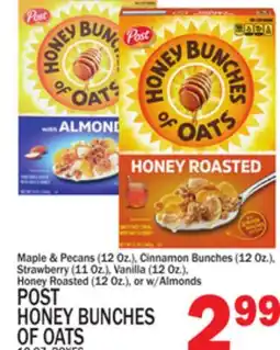 C Town POST HONEY BUNCHES OF OATS, 12 oz boxes offer