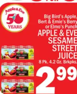 C Town APPLE & EVE SESAME STREET JUICE offer