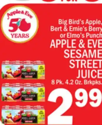 C Town APPLE & EVE SESAME STREET JUICE offer
