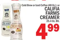 C Town CALIFIA FARMS CREAMER 25.4 Oz. Btl offer