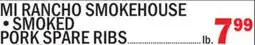 C Town MI RANCHO SMOKEHOUSE SMOKED PORK SPARE RIBS offer