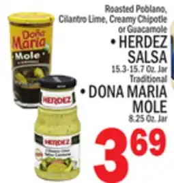 C Town HERDEZ SALSA 15.3-15.7 OZ. JAR Traditional, DONA MARIA MOLE 8.25 Oz. Jar offer