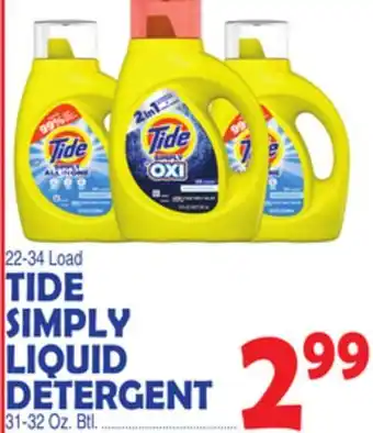 Bravo Supermarkets TIDE SIMPLY LIQUID DETERGENT offer