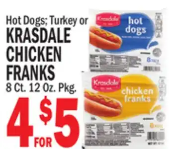 Bravo Supermarkets KRASDALE CHICKEN FRANKS offer
