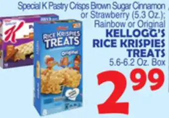 Bravo Supermarkets KELLOGG'S RICE KRISPIES TREATS 5.6-6.2 Oz. Box offer
