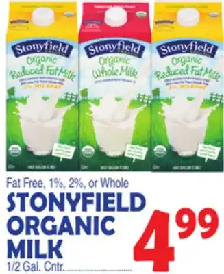 Bravo Supermarkets STONYFIELD ORGANIC MILK offer