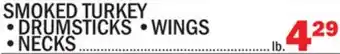 Bravo Supermarkets SMOKED TURKEY • DRUMSTICKS • WINGS • NECKS offer