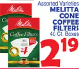 Bravo Supermarkets MELITTA CONE COFFEE FILTERS offer