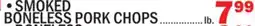 Bravo Supermarkets SMOKED BONELESS PORK CHOPS offer