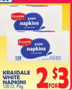 Bravo Supermarkets KRASDALE WHITE NAPKINS offer