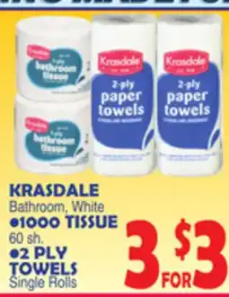 Bravo Supermarkets KRASDALE Bathroom, White • 1000 TISSUE offer