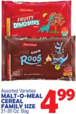 Bravo Supermarkets MALT-O-MEAL CEREAL FAMILY SIZE offer