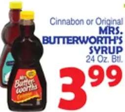 Bravo Supermarkets MRS. BUTTERWORTH'S SYRUP offer