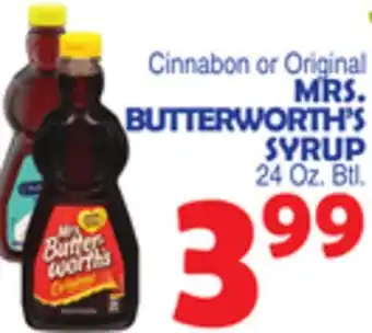 Bravo Supermarkets MRS. BUTTERWORTH'S SYRUP offer