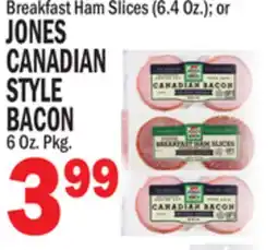 Bravo Supermarkets JONES CANADIAN STYLE BACON offer