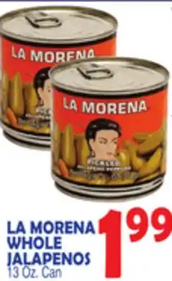 Bravo Supermarkets LA MORENA WHOLE JALAPENOS offer