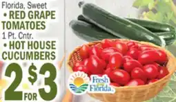 Bravo Supermarkets RED GRAPE TOMATOES OR HOT HOUSE CUCUMBERS offer